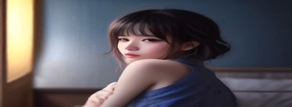 年轻女性在深夜咖啡馆使用笔记本电脑，屏幕反光照亮面部，画面体现数字时代女生的隐私保护与信息安全意识